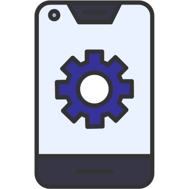 telefon ayarı simgesi, vektör illüstrasyonu