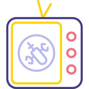 Televizyon. Web simgesi basit illüstrasyon