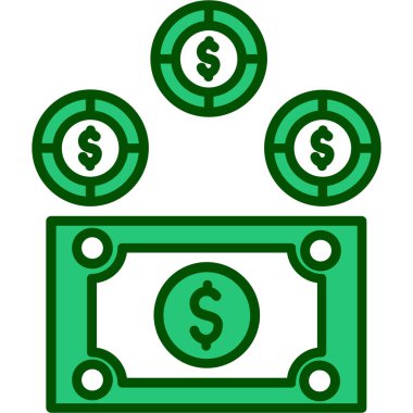 Dolar. Web simgesi basit illüstrasyon