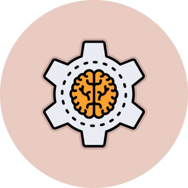 Beyin. Web simgesi basit illüstrasyon