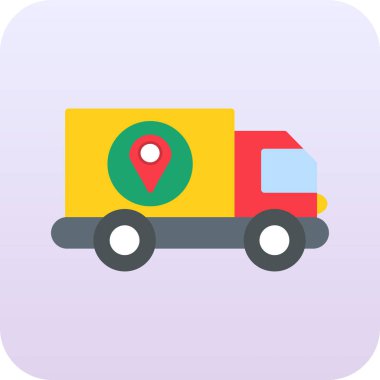 Harita dağıtım aracı simgesi düz stil