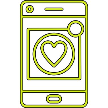 Akıllı telefon ikonuna bayılırım. web tasarımı için ana kalp vektör simgesi