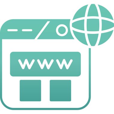 www İnternet tarayıcı simgesi ile doldurulmuş ana hatlar biçimi