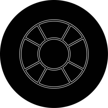 Beyaz arkaplanda siyah bir hayran simgesi var. fan sembolü çizimi