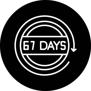 Geri sayım simgesi, vektör illüstrasyonunun günleri.