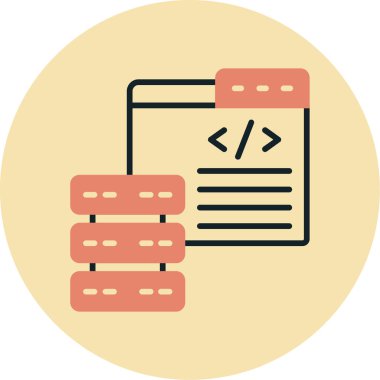 Kodlama. Web simgesi basit illüstrasyon