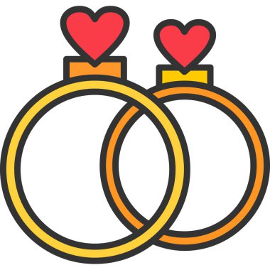 Alyans halkaları vektör simgesi - taslak biçimi