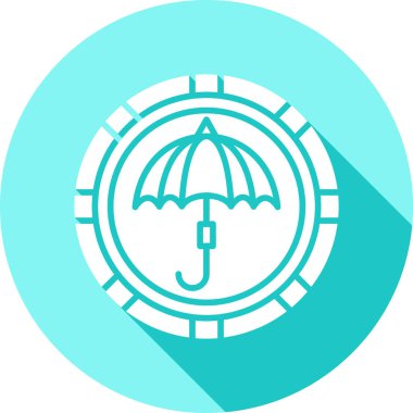 Şemsiye. Web simgesi basit illüstrasyon