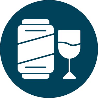 şarap şişesi yuvarlanmış vektör simgesi