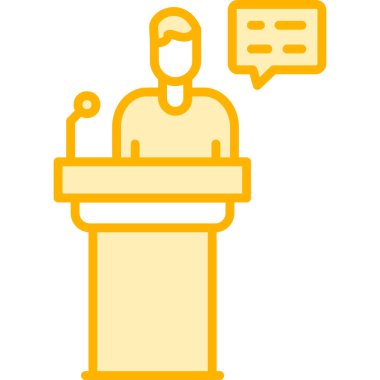 Konuşmacı. Web simgesi basit illüstrasyon