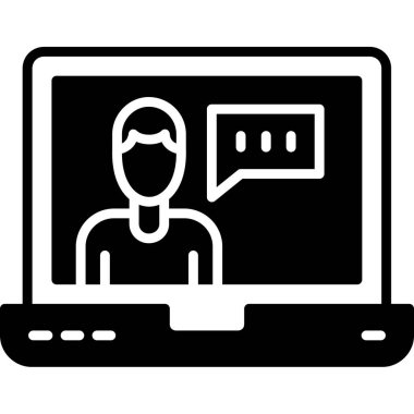 sohbet baloncuğu simgesi olan dizüstü bilgisayar