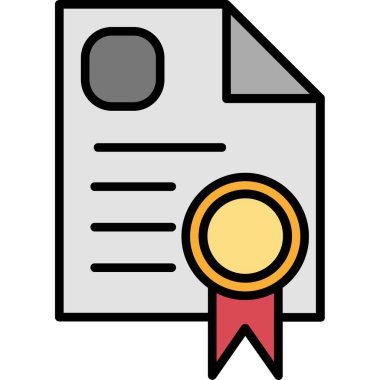 diploma sertifikası renk ana hatları vektörü