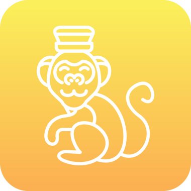 maymun şapka simgesi vektör illüstrasyonu