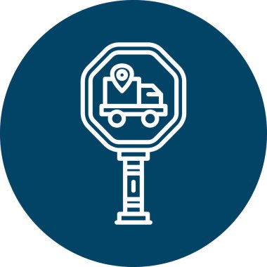 Bir kamyon simgesinin vektör çizimi