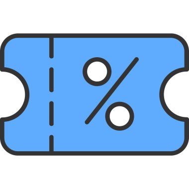 İndirim etiketi simgesi dolu taslak biçiminde