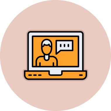 Dizüstü bilgisayar simgesi vektör çizimi