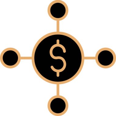 Dolar simgesi. vektör siyah renkli düz bir semboldür