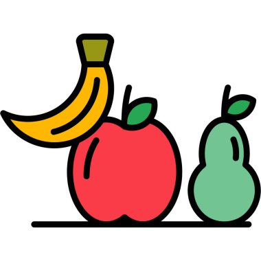 meyve ve sebze ikonu vektör illüstrasyonu