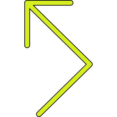 Çizgi film yeşil ve sarı okun vektör çizimi