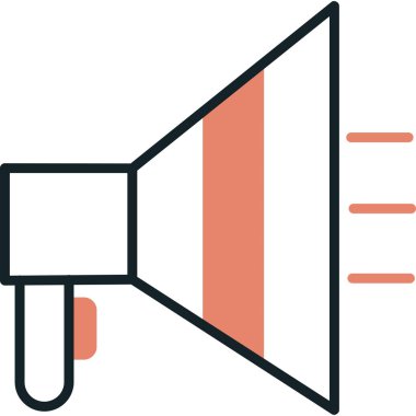 Megafon. Web simgesi basit illüstrasyon