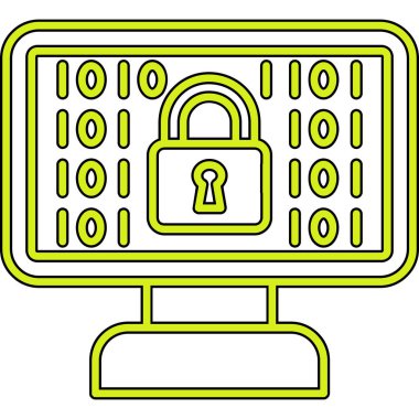 Bilgisayar güvenliği asma kilit simgesi - taslak biçimi