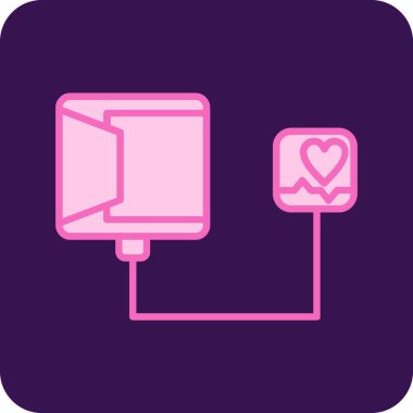 Aşk simgesi vektör illüstrasyon tasarımlı akıllı telefon