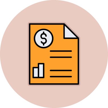 Dolar işareti simgesi, vektör tasarımı içeren belge