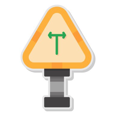 Beyaz arkaplanda düz stil trafik ışığı simgesi izole edildi. uyarı sembolü çizimi