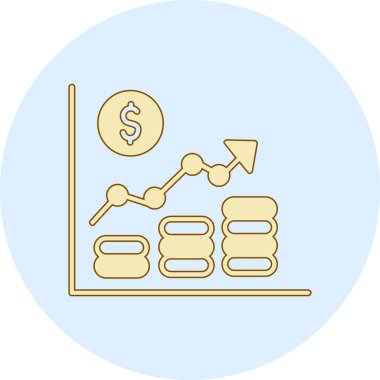 Dolar işareti simgesi olan grafik, vektör illüstrasyonu