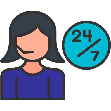 Web ve mobil için müşteri desteği renk çizgisi simgesi