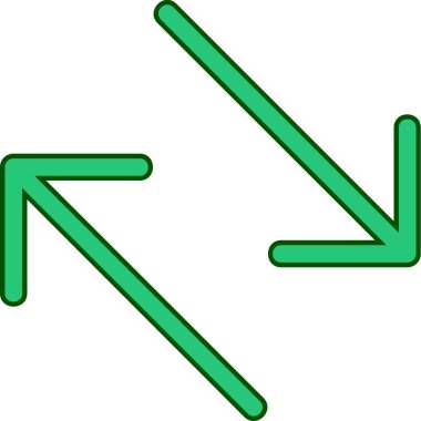 ok aşağı ok simgesi dış hat biçiminde