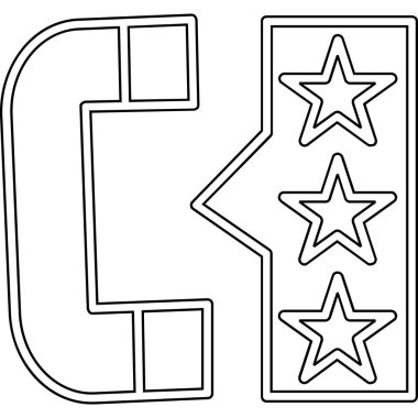 Yıldız ile c harfinin vektör illüstrasyonu