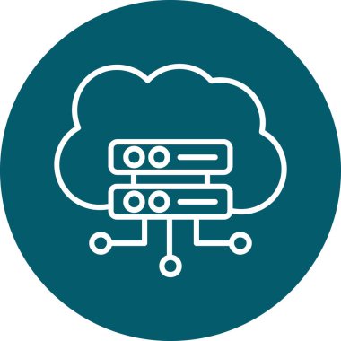 Bulut hesaplama simgesi vektör illüstrasyonu