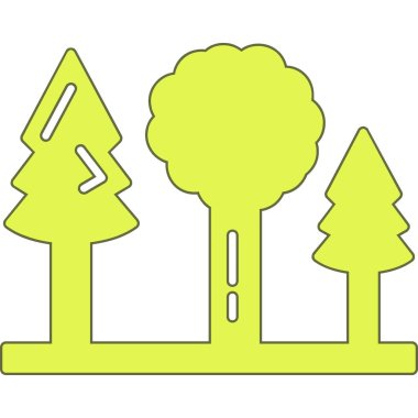 Orman ikonu vektör illüstrasyonu