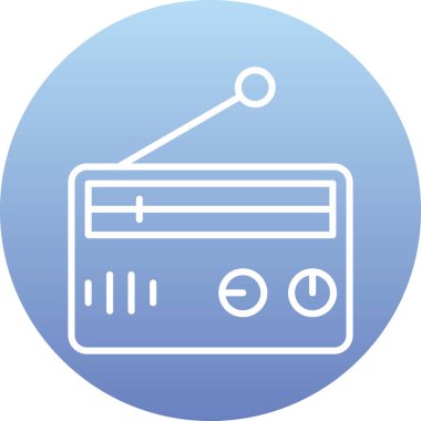 Radyo simgesi, vektör illüstrasyonu