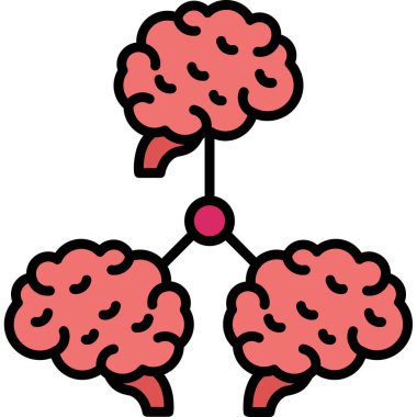 beyin ikonu vektör illüstrasyonu