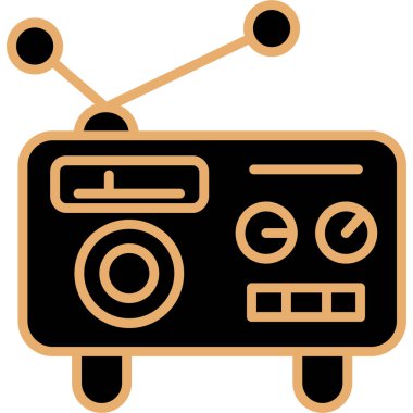 Radyo. Web simgesi basit illüstrasyon