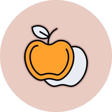 Elma. Web simgesi basit illüstrasyon