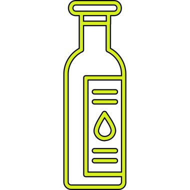 Damla ikonlu yağ şişesi. vektör içinde yağ şişesinin karikatür çizimi