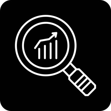 iş analiz simgesi, basit siyah biçim