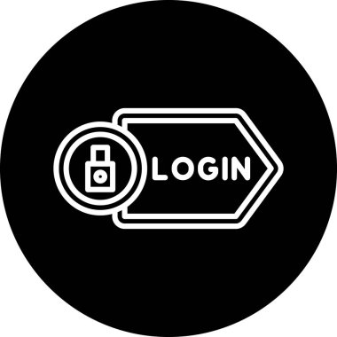 Giriş, web sitesi ve giriş için vektör simgesi çizimi