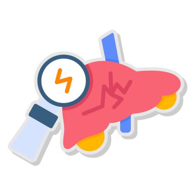 karaciğer ve mide simgesi, izometrik 3 boyutlu