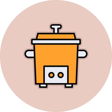 Beyaz arkaplanda izole vektör simgesi, mutfak fırını