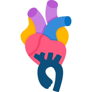 kalp organı simgesi ana hatlarıyla doldurulmuş