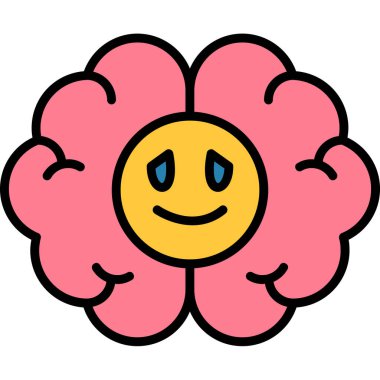 Beyin ikonu. Web için beyin vektör simgelerinin özet çizimi