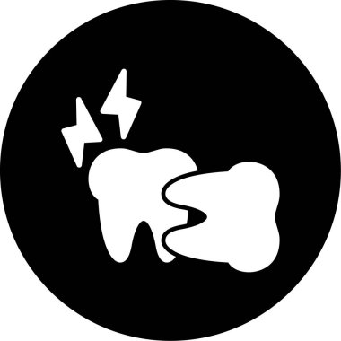 Diş ikonunun illüstrasyon vektör simgesi. uygun ve tıbbi.