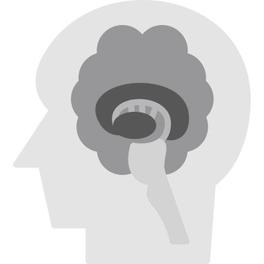 beyin düz vektör simgesi