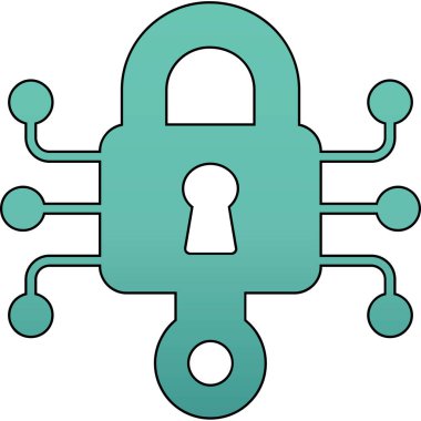 Asma kilit. Web simgesi basit illüstrasyon