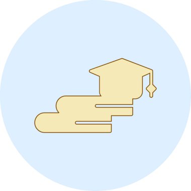 Eğitim şapkası simgesinin vektör illüstrasyonu