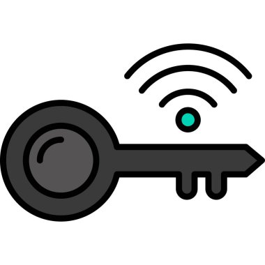 erişim anahtarı simgesi. ana giriş anahtarı vektör rengi düz izole